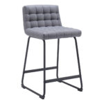 26 Inch Gray and Black Modern Bar Stools (Set of 2)