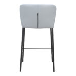 26 Inch Gray and Black Modern Bar Stools with Back (Set of 2)