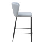 26 Inch Gray and Black Modern Bar Stools with Back (Set of 2)