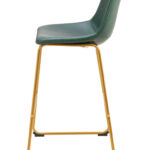 29 Inch Green and Gold Modern Bar Stools Set of 2