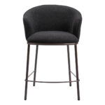 26-Inch Black and Bronze Shearling Steel Counter Height Bar Stool 11 26-Inch Black and Bronze Shearling Steel Counter Height Bar Stool