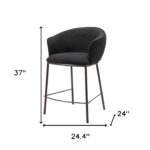 26-Inch Black and Bronze Shearling Steel Counter Height Bar Stool 17 26-Inch Black and Bronze Shearling Steel Counter Height Bar Stool