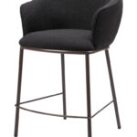 26-Inch Black and Bronze Shearling Steel Counter Height Bar Stool 12 26-Inch Black and Bronze Shearling Steel Counter Height Bar Stool