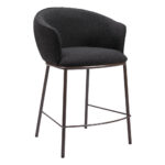 26-Inch Black and Bronze Shearling Steel Counter Height Bar Stool 14 26-Inch Black and Bronze Shearling Steel Counter Height Bar Stool
