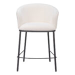 26 Inch Ivory Shearling and Steel Counter Height Bar Stool 11 26 Inch Ivory Shearling and Steel Counter Height Bar Stool