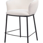 26 Inch Ivory Shearling and Steel Counter Height Bar Stool 12 26 Inch Ivory Shearling and Steel Counter Height Bar Stool