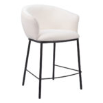 26 Inch Ivory Shearling and Steel Counter Height Bar Stool 14 26 Inch Ivory Shearling and Steel Counter Height Bar Stool