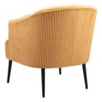 Boho Chic Yellow Accent Chair with Velveteen Corduroy and Wood Legs