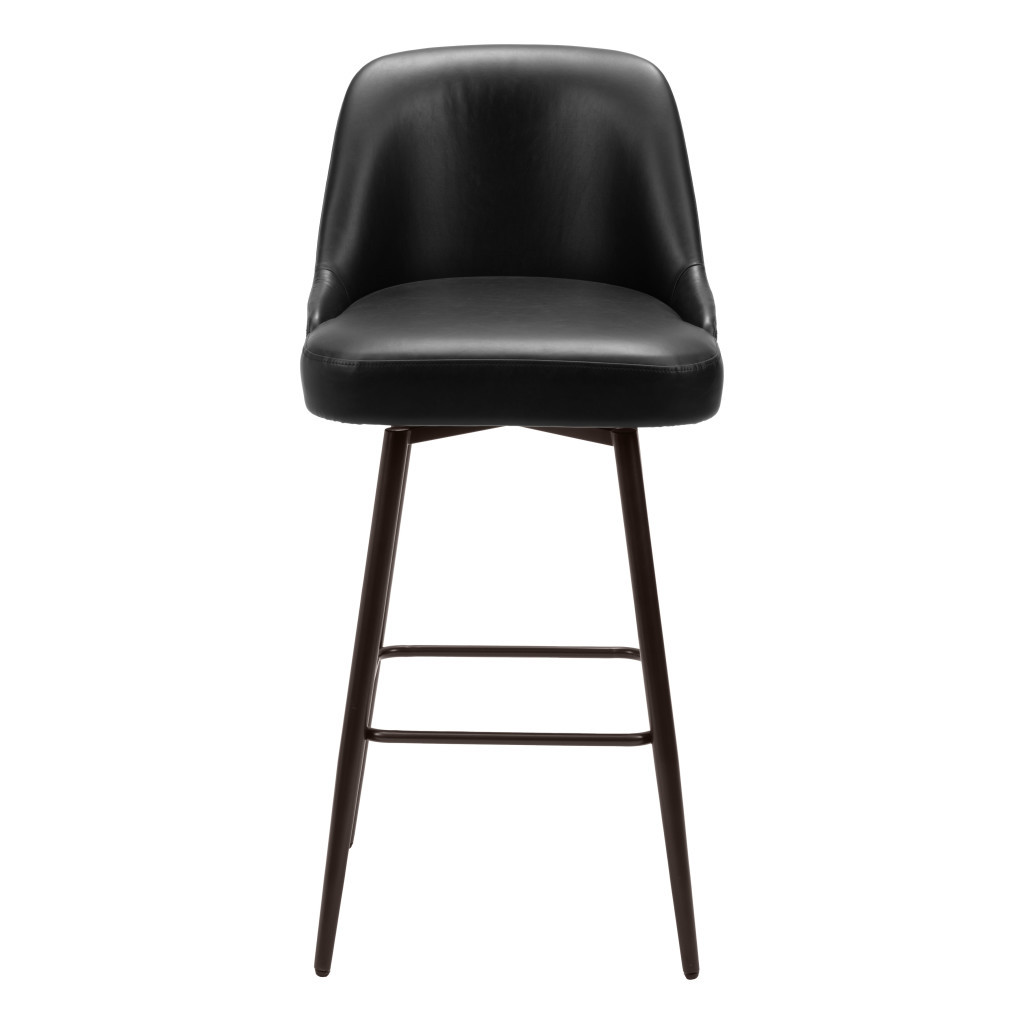 30 Inch Black and Bronze Swivel Bar Stool with Footrest 2 30 Inch Black and Bronze Swivel Bar Stool with Footrest - Image 2