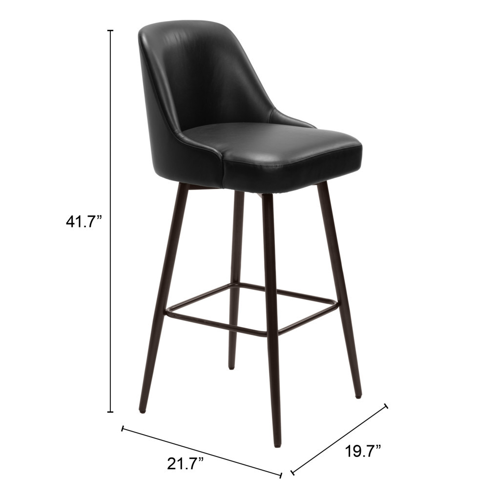30 Inch Black and Bronze Swivel Bar Stool with Footrest 9 30 Inch Black and Bronze Swivel Bar Stool with Footrest - Image 9
