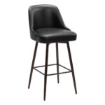 30 Inch Black and Bronze Swivel Bar Stool with Footrest 16 30 Inch Black and Bronze Swivel Bar Stool with Footrest