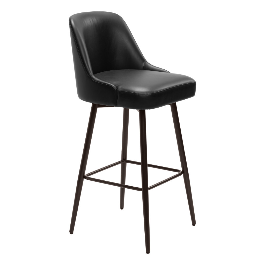 30 Inch Black and Bronze Swivel Bar Stool with Footrest 5 30 Inch Black and Bronze Swivel Bar Stool with Footrest - Image 5