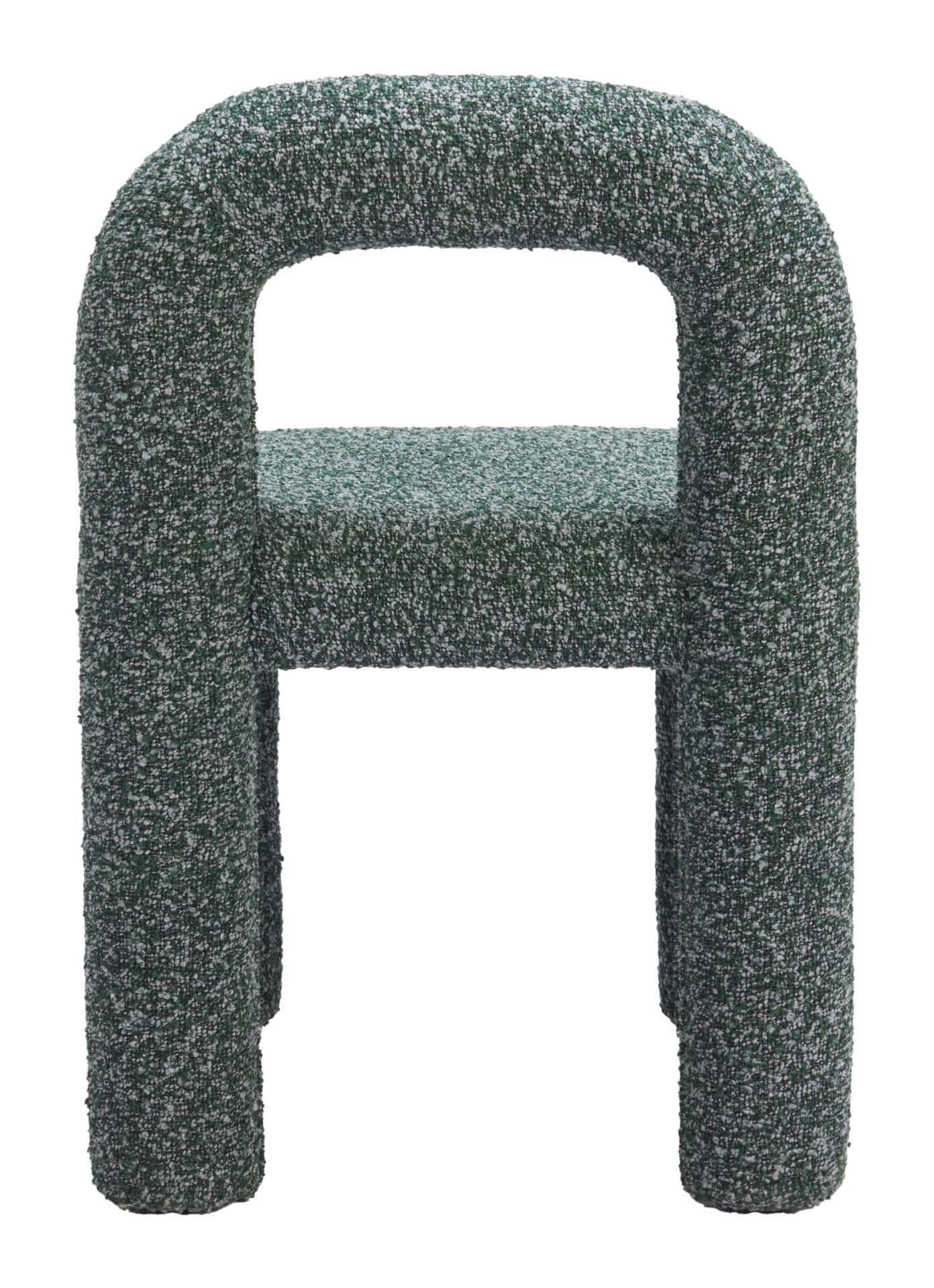 Shearling Style Dining Chair with Wood Frame Snowy Green (Set of 2) 6 Shearling Style Dining Chair with Wood Frame Snowy Green (Set of 2) - Image 6