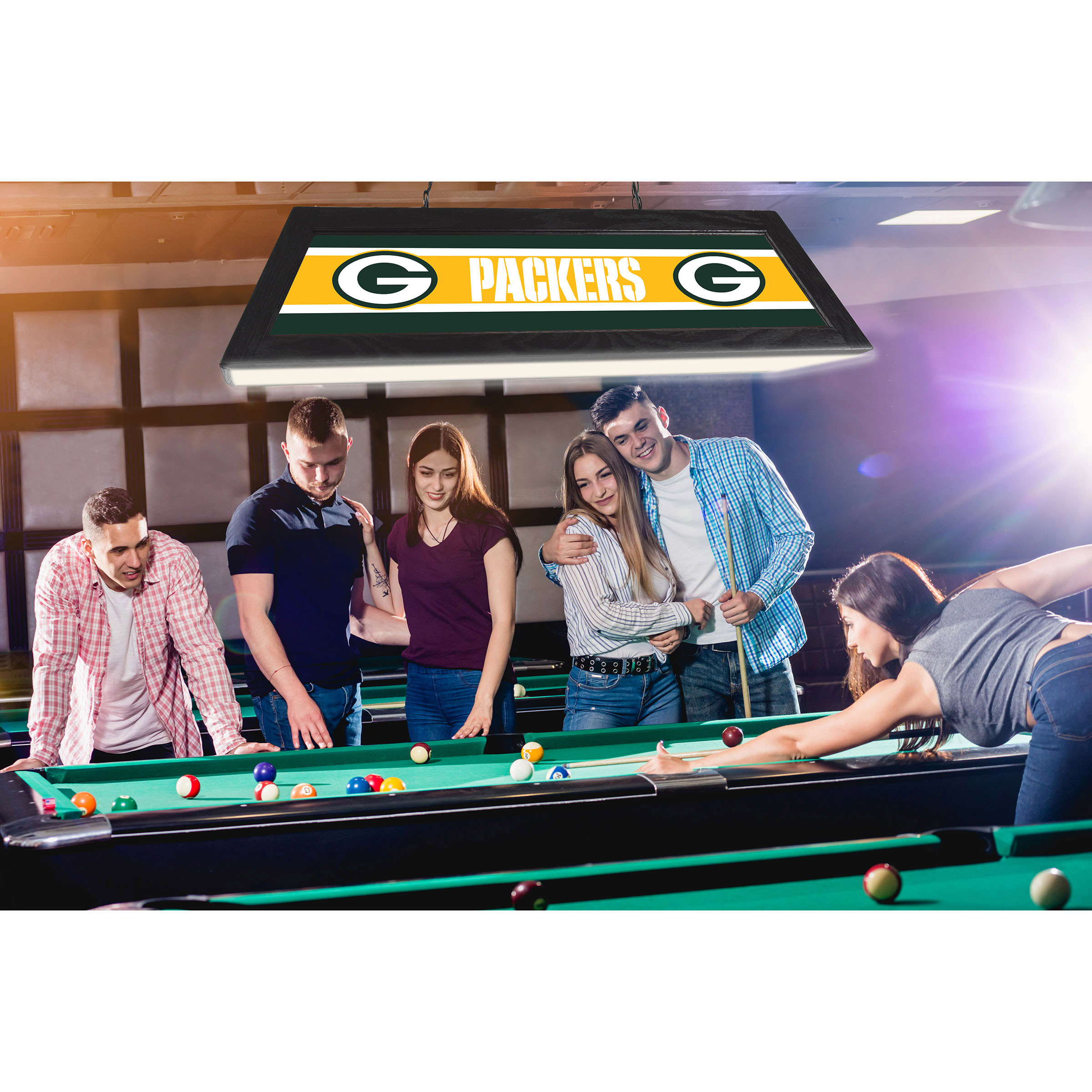 green bay packers 42 inch acrylic billiard lamp