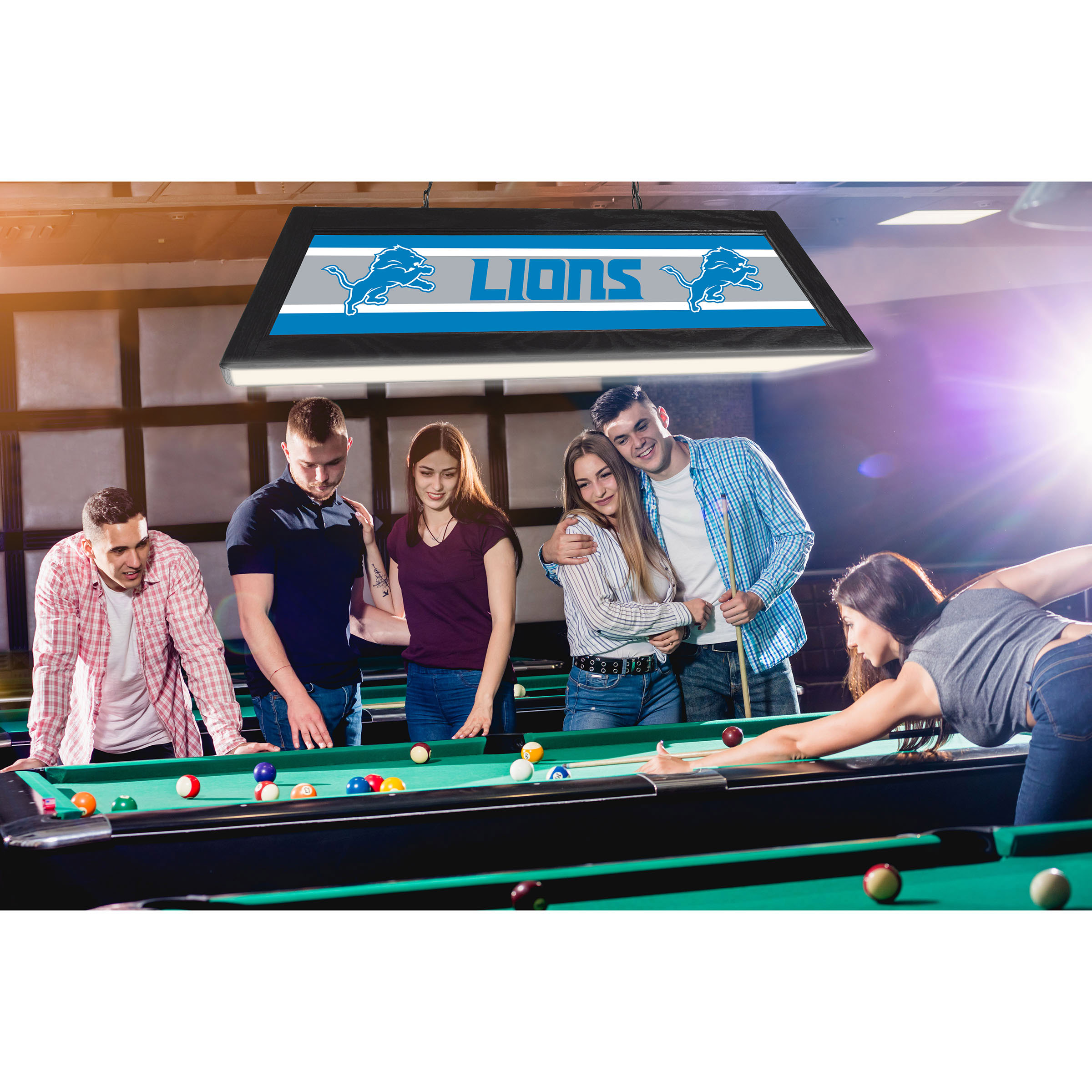 detroit lions 42 inch acrylic billiard lamp