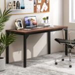 55 Inch Modern Conference Table with Sturdy Metal Frame 8 55 Inch Modern Conference Table with Sturdy Metal Frame