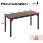 55 Inch Modern Conference Table with Sturdy Metal Frame 12 55 Inch Modern Conference Table with Sturdy Metal Frame