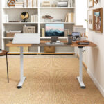 Adjustable Electric Standing Desk with Cable Management Hole 55 Inch