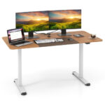 Adjustable Electric Standing Desk with Cable Management Hole 55 Inch