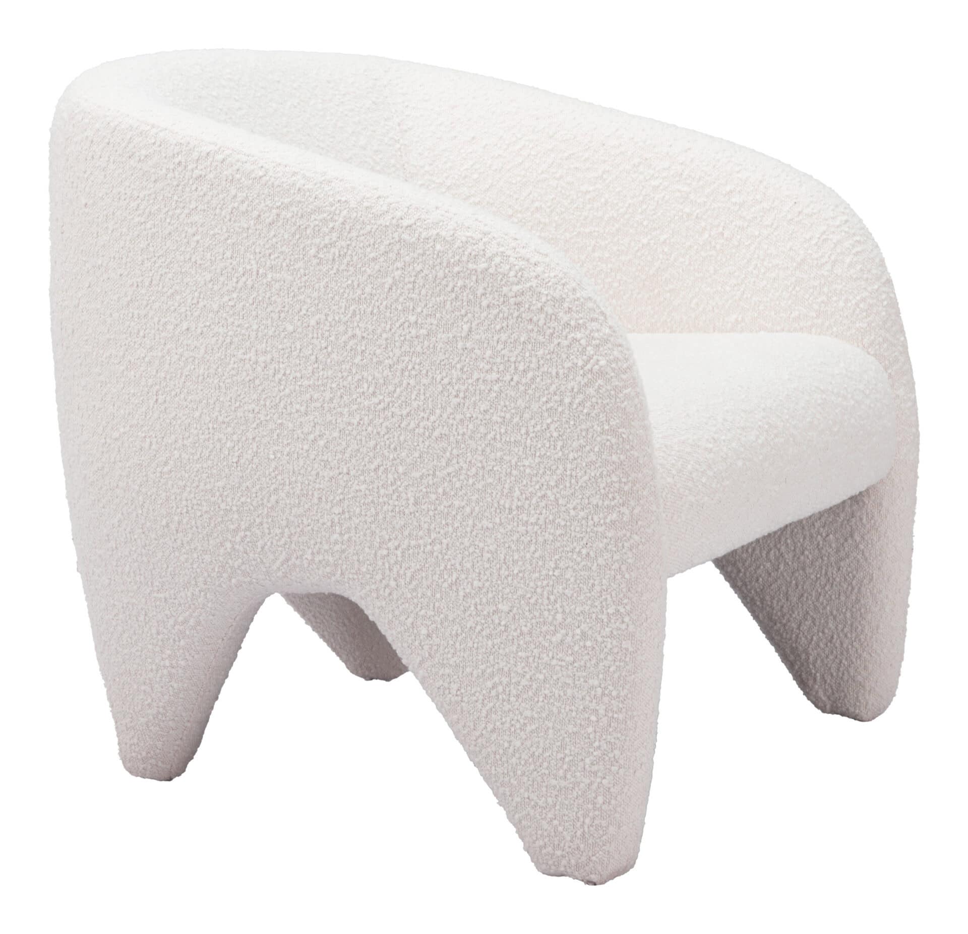 Modern White Shearling Accent Chair with Armrest Support 7 Modern White Shearling Accent Chair with Armrest Support - Image 7