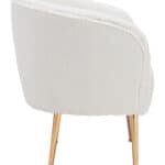 Beige Sherpa Accent Chair with Gold Legs and Armrests 9 Beige Sherpa Accent Chair with Gold Legs and Armrests
