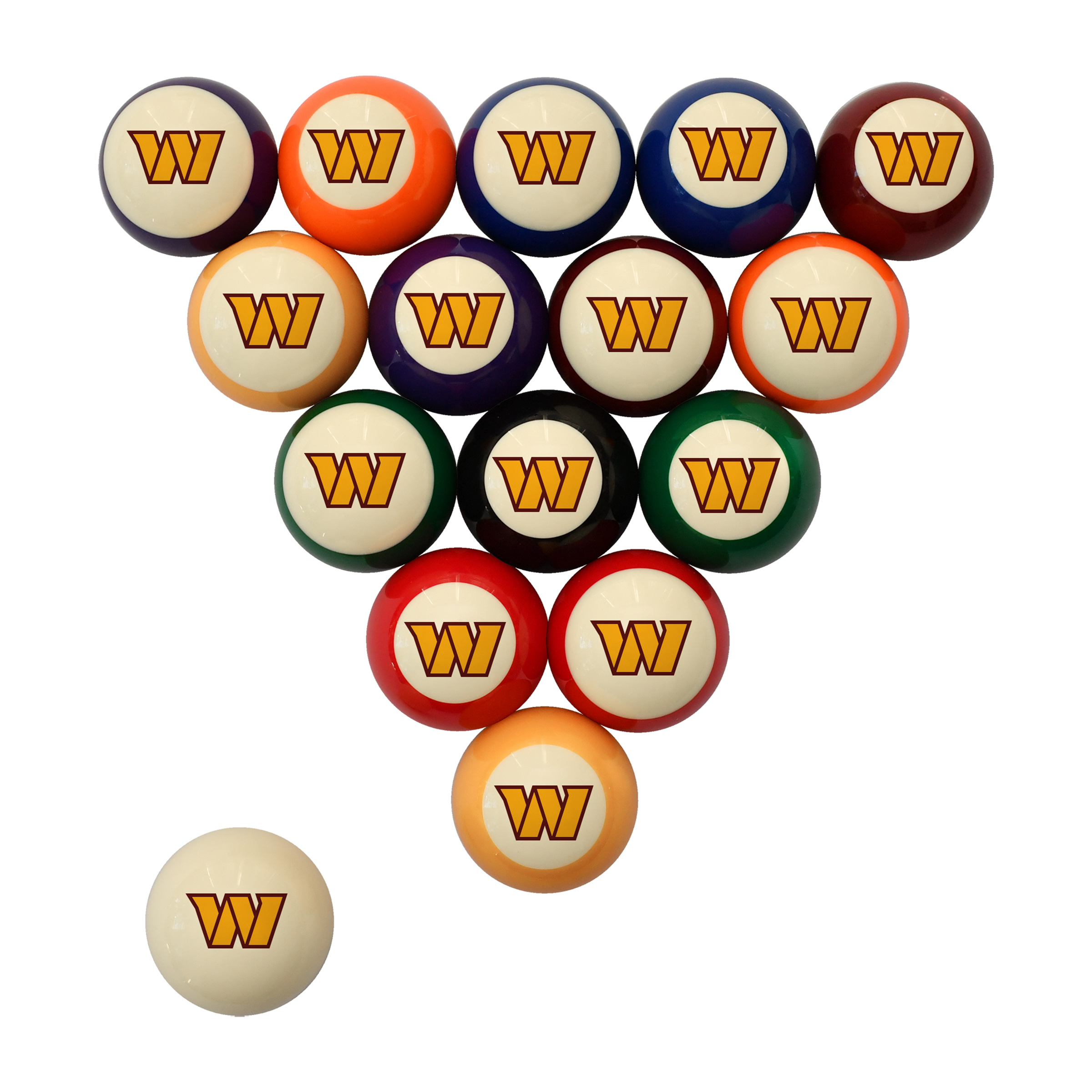 washington commanders polyester retro billiard ball set