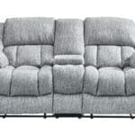 Light Gray Manual Reclining Loveseat With Storage and Cup Holders