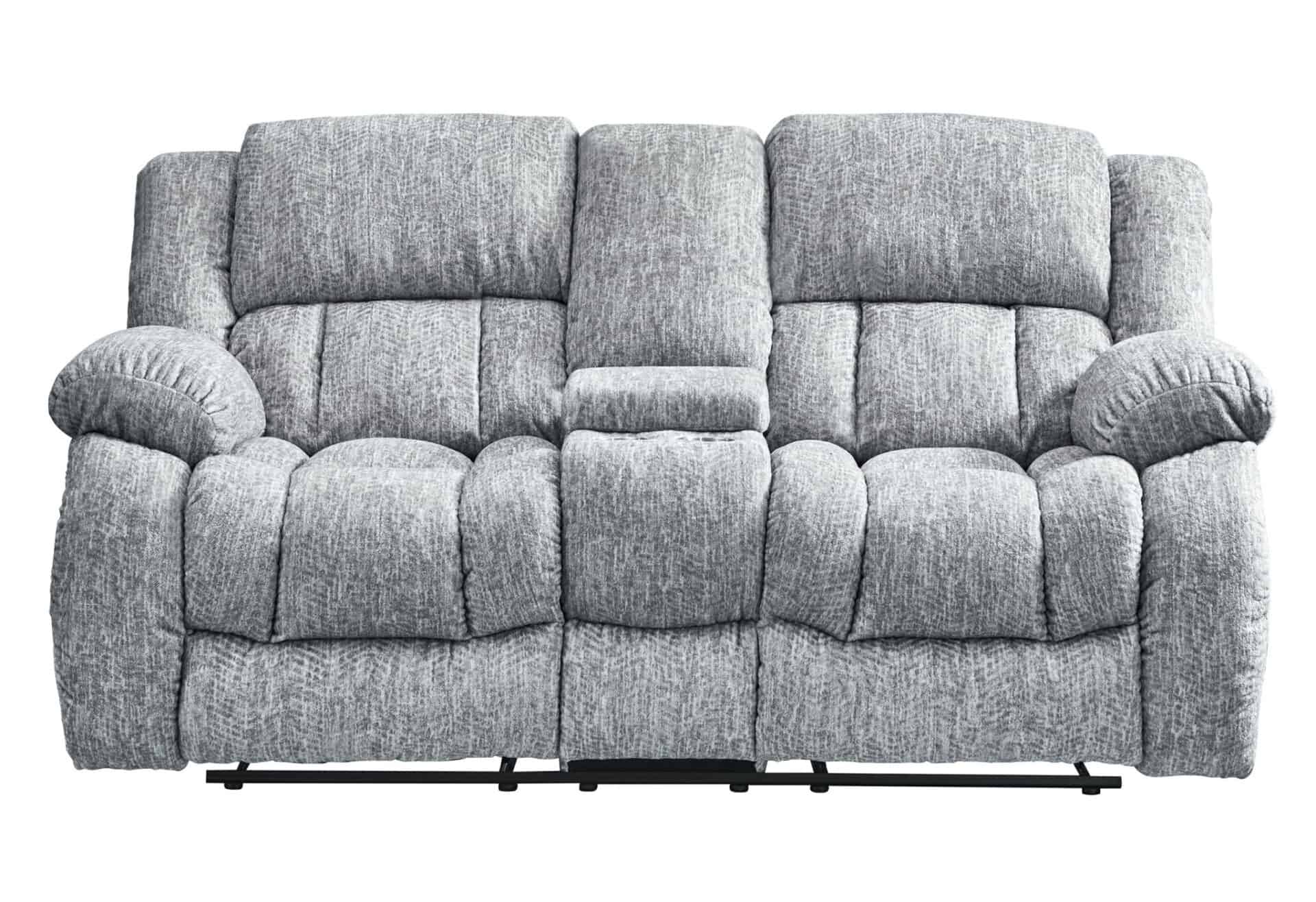 Light Gray Manual Reclining Loveseat With Storage and Cup Holders 2 Light Gray Manual Reclining Loveseat With Storage and Cup Holders - Image 2