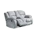 Light Gray Manual Reclining Loveseat With Storage and Cup Holders