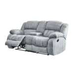 Light Gray Manual Reclining Loveseat With Storage and Cup Holders