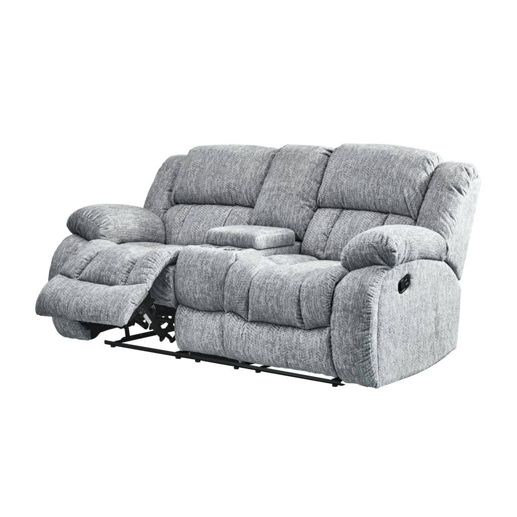 Light Gray Manual Reclining Loveseat With Storage and Cup Holders 5 Light Gray Manual Reclining Loveseat With Storage and Cup Holders - Image 5