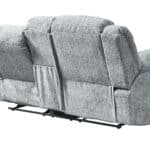 Light Gray Manual Reclining Loveseat With Storage and Cup Holders