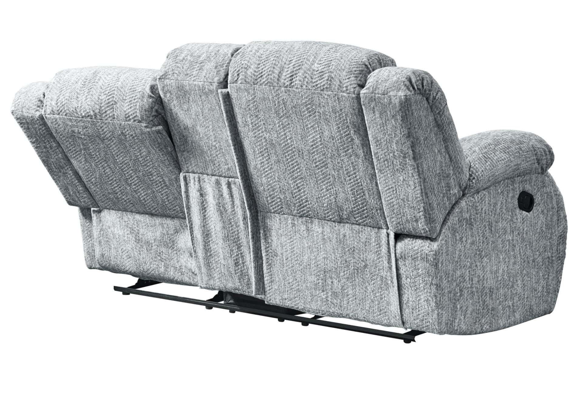 Light Gray Manual Reclining Loveseat With Storage and Cup Holders 4 Light Gray Manual Reclining Loveseat With Storage and Cup Holders - Image 4