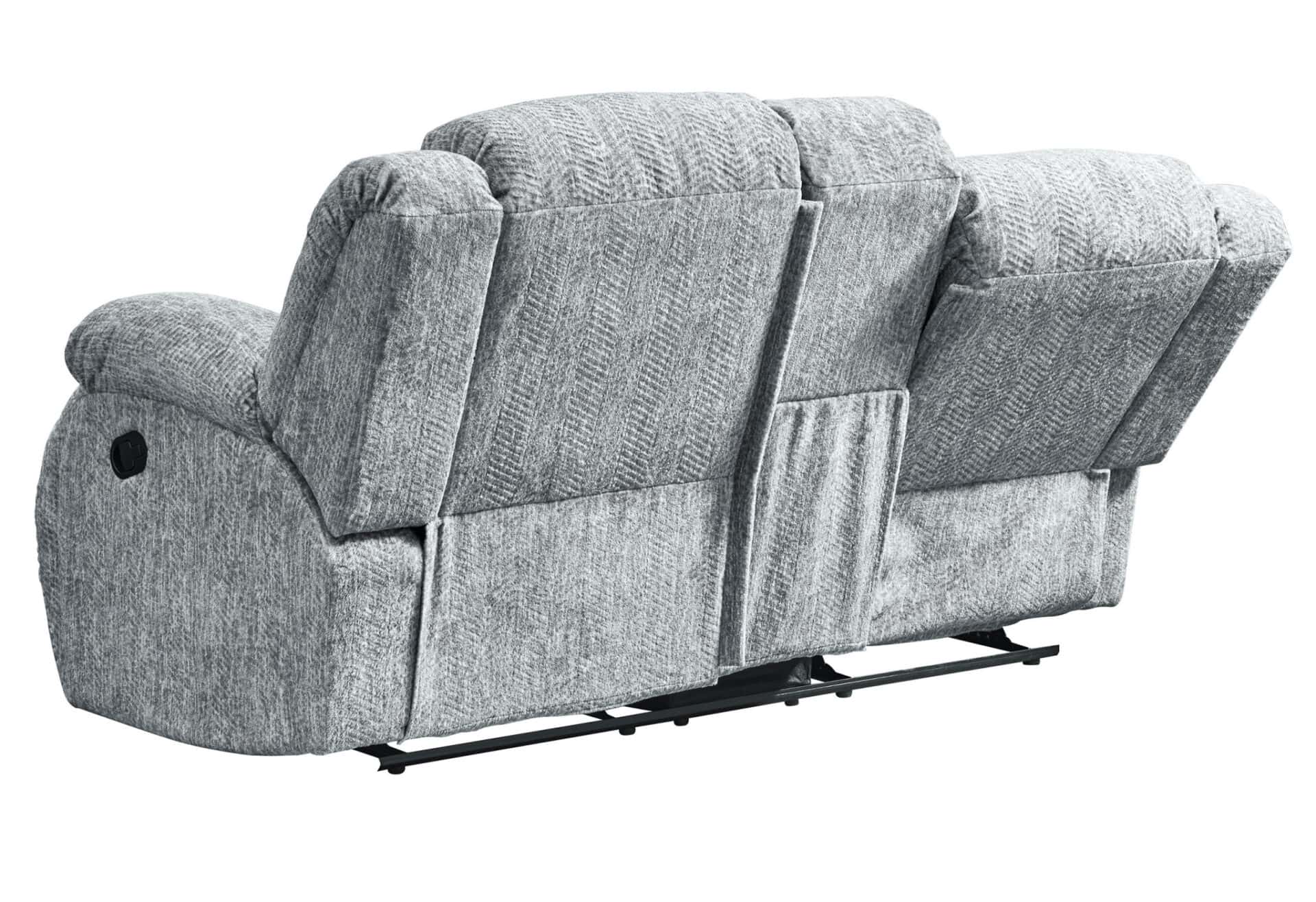 Light Gray Manual Reclining Loveseat With Storage and Cup Holders 6 Light Gray Manual Reclining Loveseat With Storage and Cup Holders - Image 6