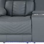 Light Gray Faux Leather Power Reclining Loveseat With Storage
