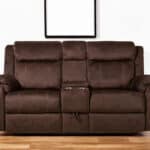 Dark Brown Manual Reclining Loveseat With Storage and Console 10 Dark Brown Manual Reclining Loveseat With Storage and Console
