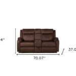 Dark Brown Manual Reclining Loveseat With Storage and Console 18 Dark Brown Manual Reclining Loveseat With Storage and Console