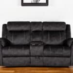 Dark Gray Microfiber Reclining Loveseat With Storage and Cup Holders 10 Dark Gray Microfiber Reclining Loveseat With Storage and Cup Holders