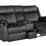 Dark Gray Microfiber Reclining Loveseat With Storage and Cup Holders 12 Dark Gray Microfiber Reclining Loveseat With Storage and Cup Holders