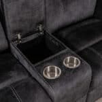 Dark Gray Microfiber Reclining Loveseat With Storage and Cup Holders 16 Dark Gray Microfiber Reclining Loveseat With Storage and Cup Holders