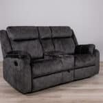 Dark Gray Microfiber Reclining Loveseat With Storage and Cup Holders 18 Dark Gray Microfiber Reclining Loveseat With Storage and Cup Holders