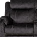 Dark Gray Microfiber Reclining Loveseat With Storage and Cup Holders 15 Dark Gray Microfiber Reclining Loveseat With Storage and Cup Holders