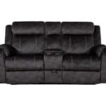 Dark Gray Microfiber Reclining Loveseat With Storage and Cup Holders 11 Dark Gray Microfiber Reclining Loveseat With Storage and Cup Holders