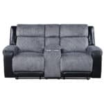 Gray and Black Reclining Loveseat With Storage and Cup Holders 11 Gray and Black Reclining Loveseat With Storage and Cup Holders