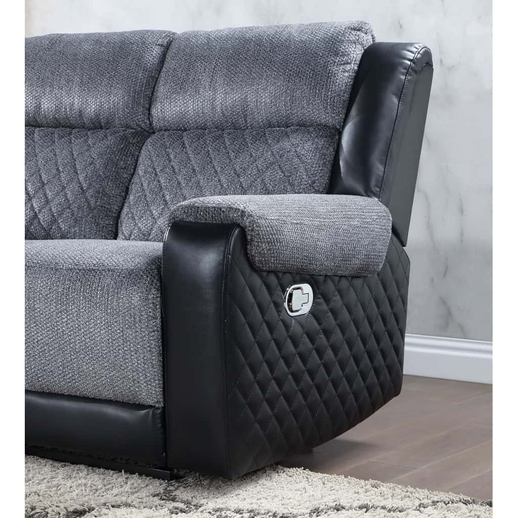 Gray and Black Reclining Loveseat With Storage and Cup Holders 8 Gray and Black Reclining Loveseat With Storage and Cup Holders - Image 8
