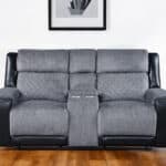 Gray and Black Reclining Loveseat With Storage and Cup Holders 10 Gray and Black Reclining Loveseat With Storage and Cup Holders