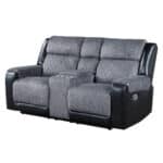 Gray and Black Reclining Loveseat With Storage and Cup Holders 13 Gray and Black Reclining Loveseat With Storage and Cup Holders