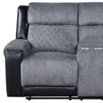 Gray and Black Reclining Loveseat With Storage and Cup Holders 14 Gray and Black Reclining Loveseat With Storage and Cup Holders