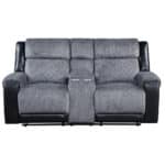 Gray and Black Reclining Loveseat With Storage and Cup Holders 15 Gray and Black Reclining Loveseat With Storage and Cup Holders