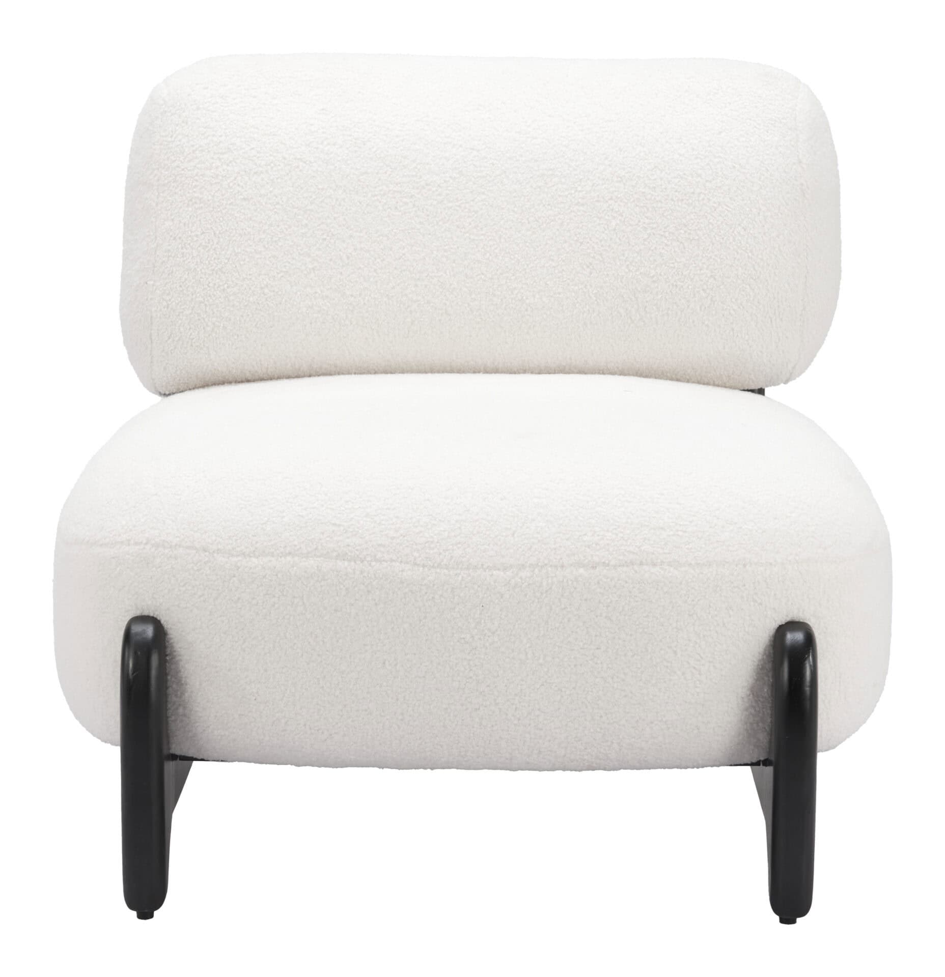 Plush Sherpa Accent Chair with Ash Wood Base 3 Plush Sherpa Accent Chair with Ash Wood Base - Image 3